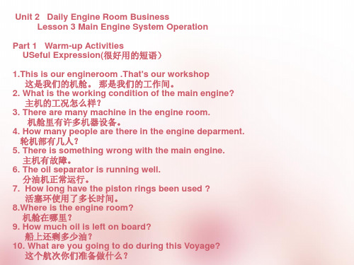 lesson 3 值班机工英语听力与会话PPT 演示文稿