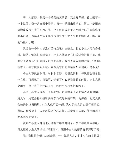 文具袋的自述作文500字精选