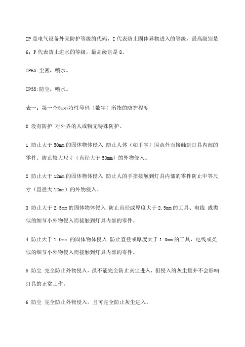 IP 防水等级