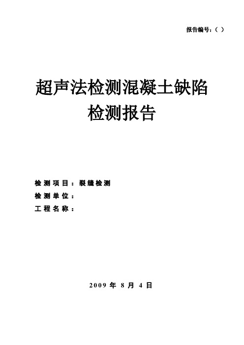 混凝土裂缝检测报告模板