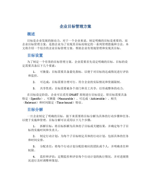 企业目标管理方案