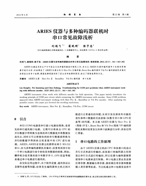 ARIES仪器与多种编码器联机时串口常见故障浅析