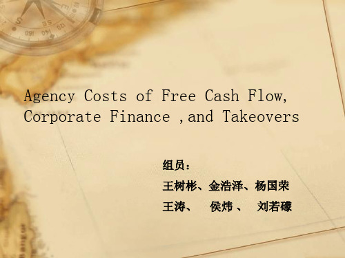 Agency Costs of Free Cash Flow, Corporate