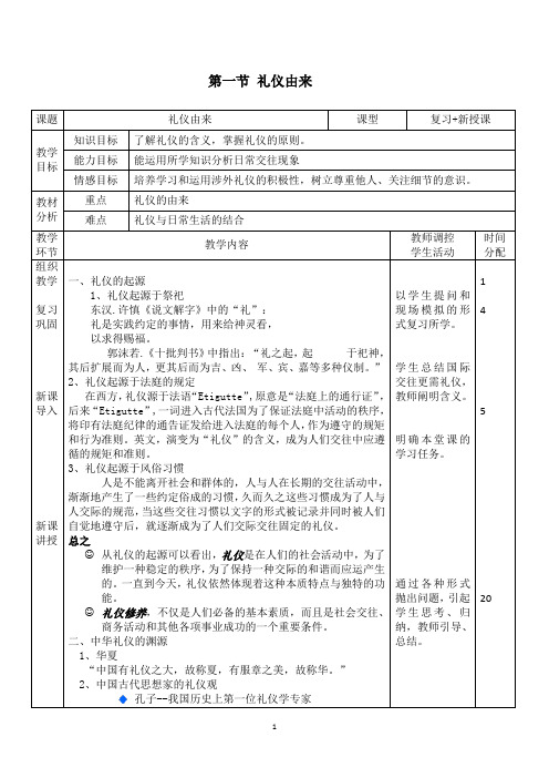 涉外礼仪教案