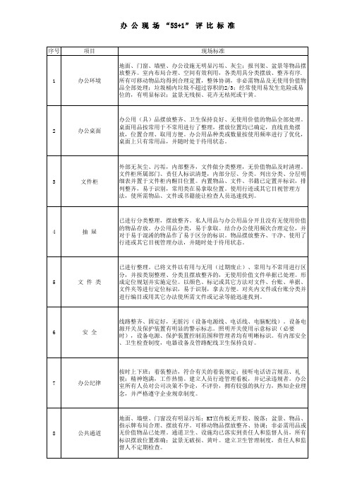 现场办公室5s+1标准草案