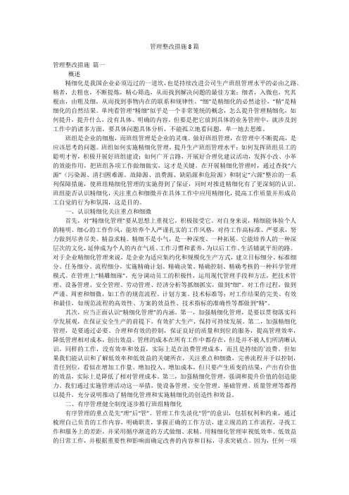 管理整改措施8篇