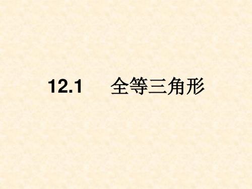 八年级数学上册 第12章 全等三角形 12.1 全等三角形课