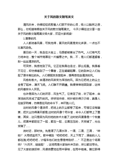 关于风的散文随笔美文