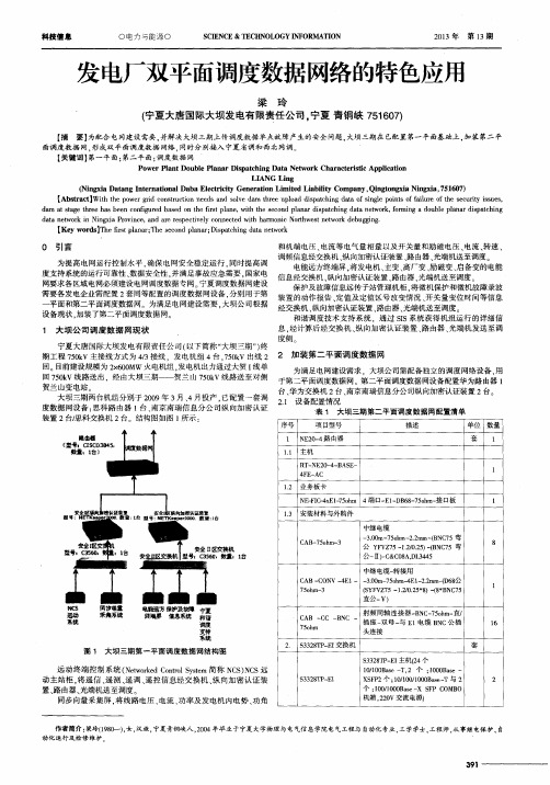 发电厂双平面调度数据网络的特色应用