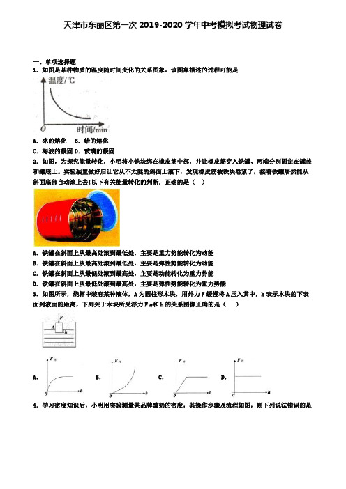 天津市东丽区第一次2019-2020学年中考模拟考试物理试卷