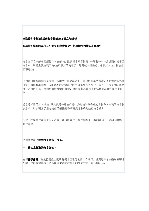 标准的打字指法正确打字指法练习要点与技巧