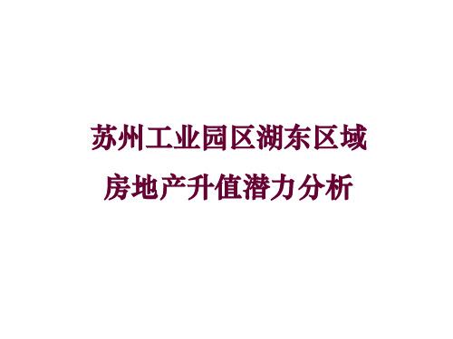 顺驰苏州工业园区湖东地产价值分析