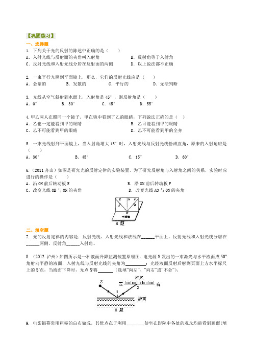 光的反射(基础)巩固练习