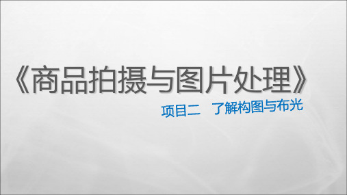 商品拍摄与图片处理——了解构图与布光(教案)