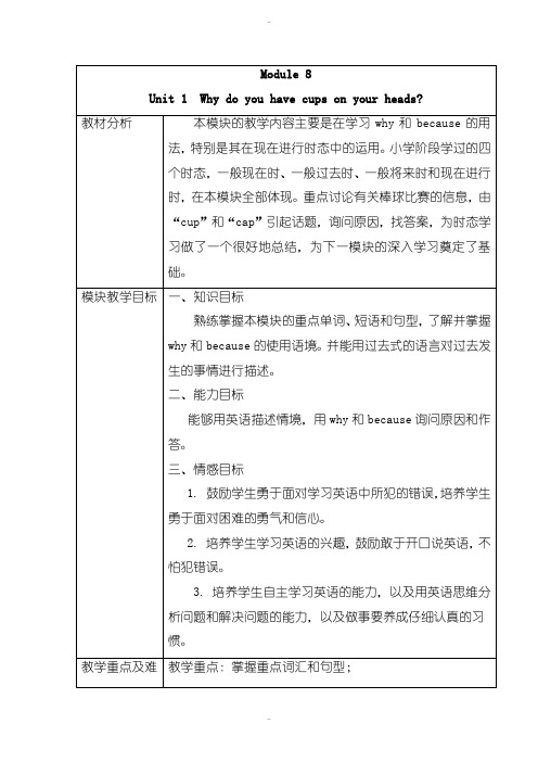 外研版(三起)(2012)小学英语六年级下册Module 8 Unit 1 Why do you h