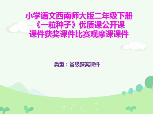 小学语文西南师大版二年级下册《一粒种子》优质课公开课课件获奖课件比赛观摩课课件B017