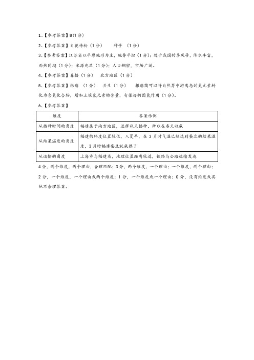 跨学科案例分析期中测试 答案