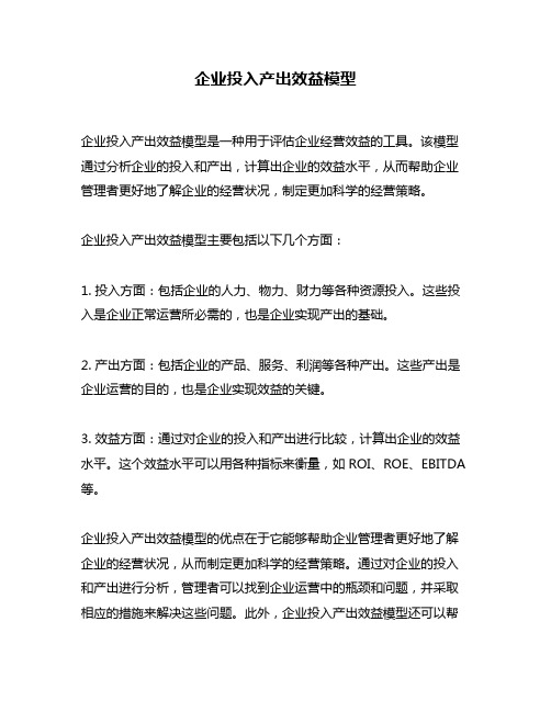 企业投入产出效益模型