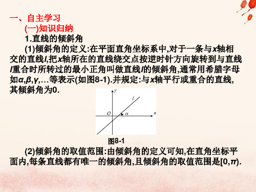 2019年高考数学总复习核心突破第8章平面解析几何8.1.1直线的倾斜角与斜率课件