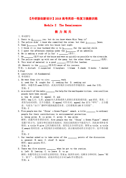 最新-2018高考英语一轮提能训练 Module2 The Renaissa