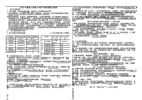 (完整版)2020年最新人教版八年级下册地理复习提纲(可编辑修改word版)