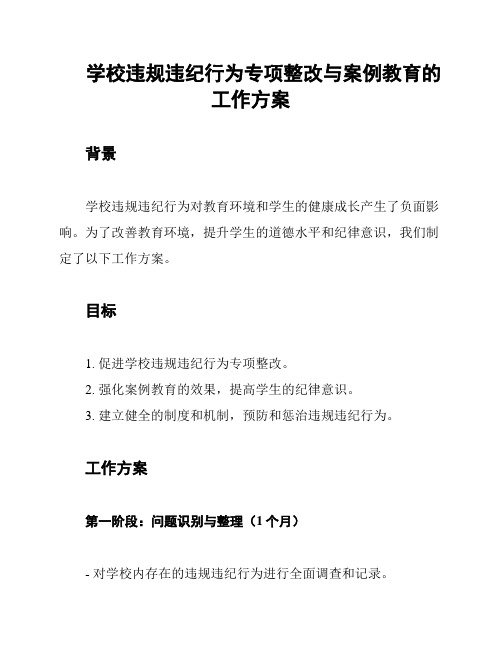 学校违规违纪行为专项整改与案例教育的工作方案