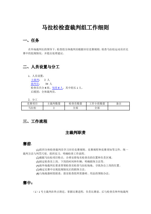 马拉松检查裁判组工作细则