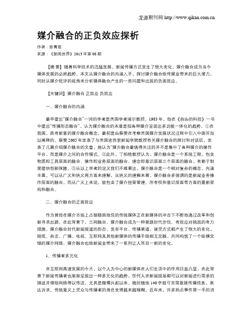 媒介融合的正负效应探析