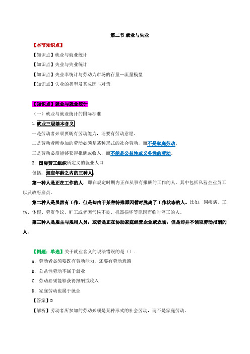 第十二章工资与就业-第二节就业与失业