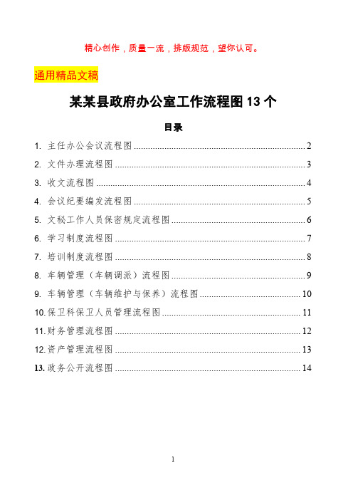 某某县政府办公室工作流程图13个