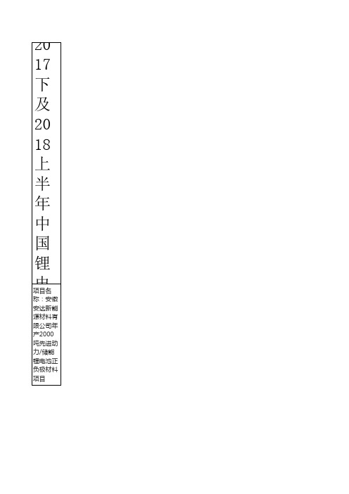 2017下及2018上半年中国锂电池新建项目大全