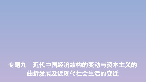 2020届高考历史二轮复习专题九近代中国经济结构的变动与资本主义的曲折发展及近现代社会生活的变迁课件