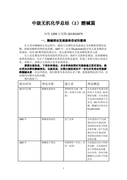 中级无机化学总结(2)-酸碱篇