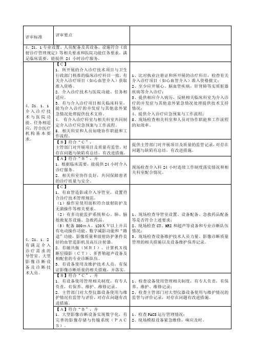 《三级医院评审》介入评审标准