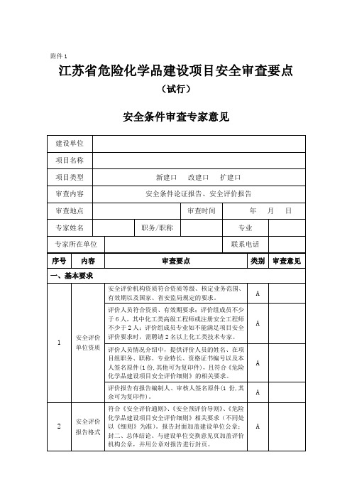 安全条件审查意见表(改)