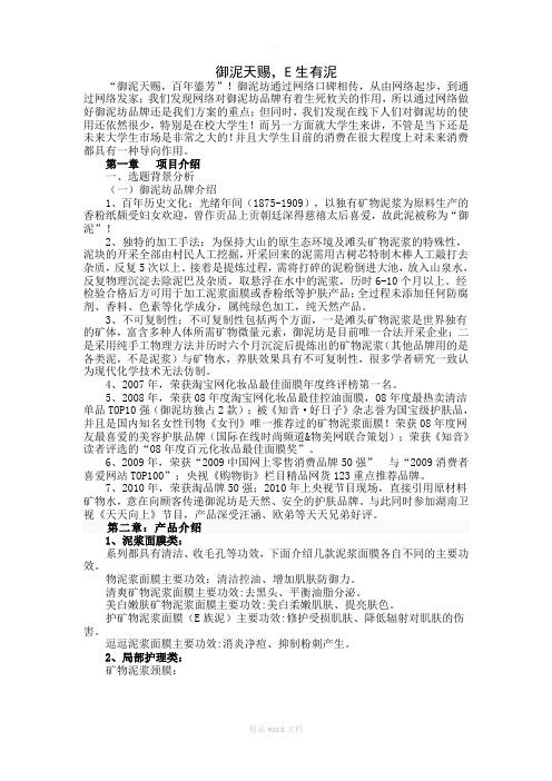 御泥天赐-御泥坊网络营销方案