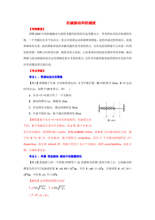 2020高考物理二轮复习精品资料Ⅰ 专题17 机械振动和机械波教学案(教师版) 精品