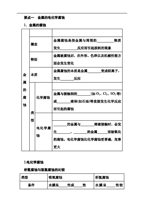 第四章  电化学基础  第四节  金属的电化学腐蚀和防护