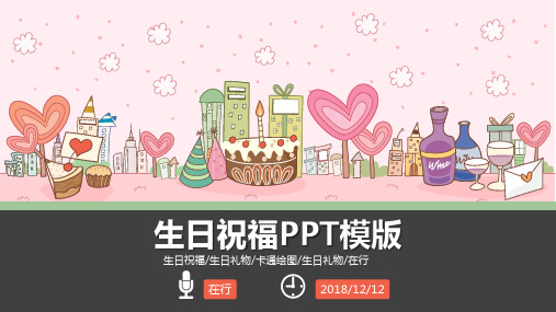 生日快乐生日祝福卡通精美通用静态PPT模板素材方案