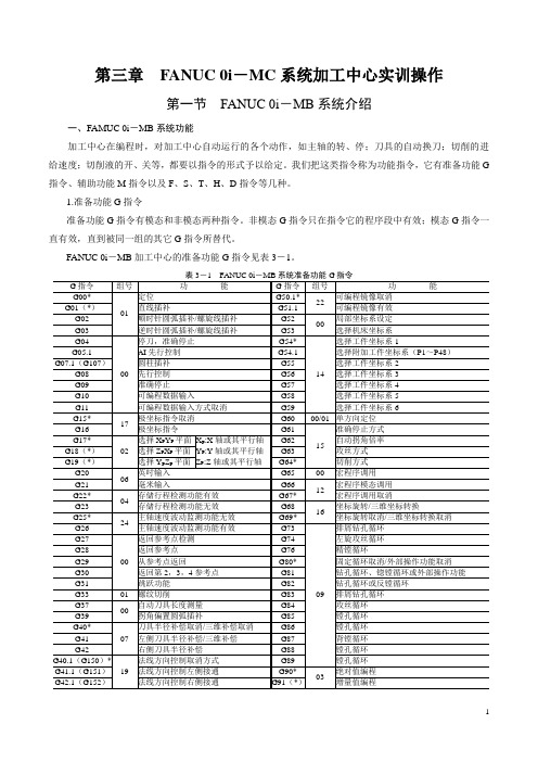 第三章FANUC 0i-MB系统加工中心实训操作