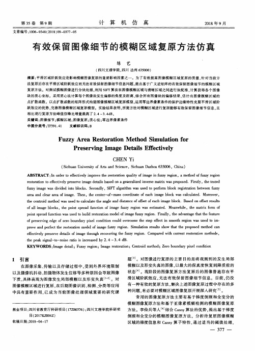 有效保留图像细节的模糊区域复原方法仿真