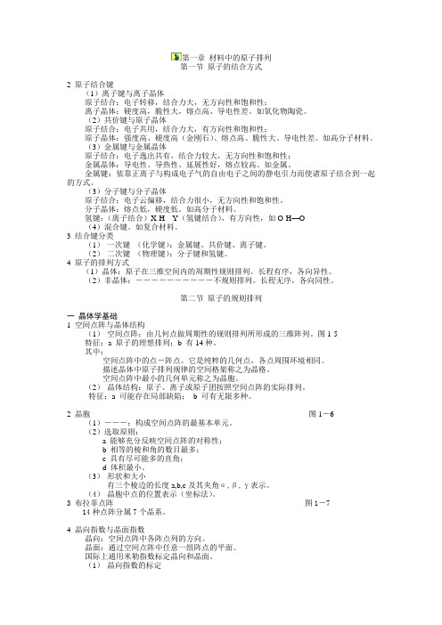 材料科学基础基础知识点总结