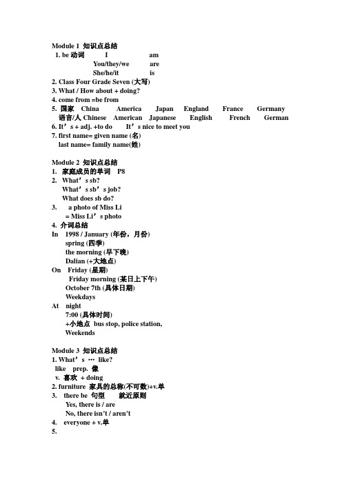 Module 1 知识点总结