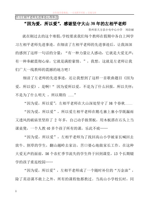 学习左相平心得体会档