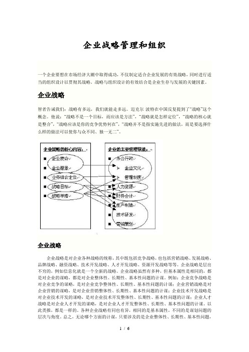 企业战略管理和组织