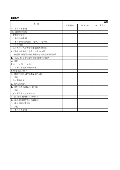 2017最新财务报表样式