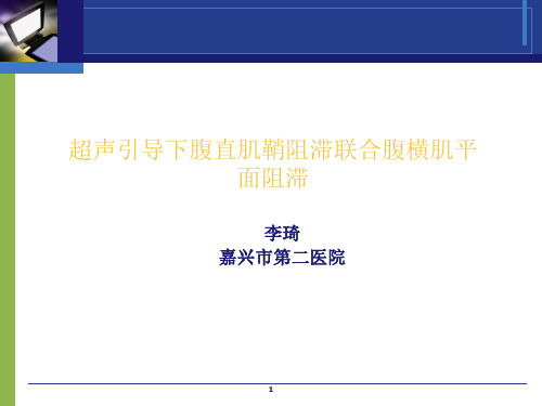 超声引导下腹直肌鞘阻滞联合腹横肌平面阻滞ppt课件