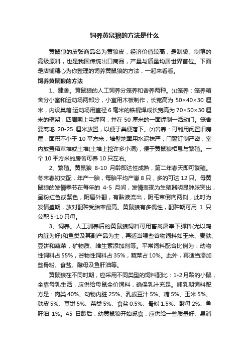 饲养黄鼠狼的方法是什么