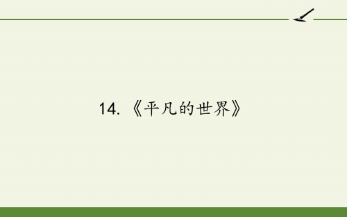 人教版选修《中国小说欣赏》 14.《平凡的世界》课件27张