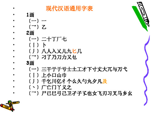 通用字表.ppt